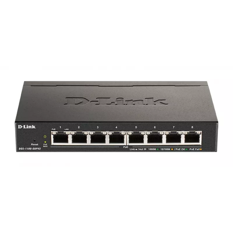 D-Link 8 prievadų PoE Gigabit išmanusis valdomas jungiklis
