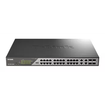 D-Link DSS-200G-28MPP tinklo jungiklis valdomas L2 Gigabit Ethernet (10/100/1000) Power over Ethernet (PoE) 1U pilkas