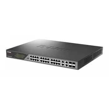 D-Link DSS-200G-28MPP tinklo jungiklis valdomas L2 Gigabit Ethernet (10/100/1000) Power over Ethernet (PoE) 1U pilkas