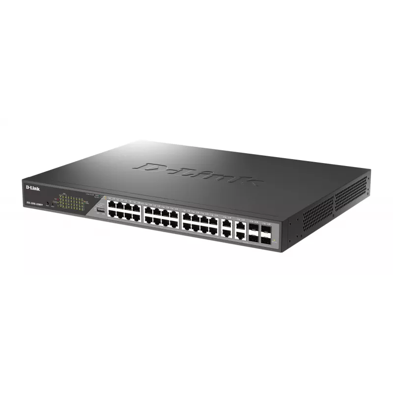 D-Link DSS-200G-28MPP tinklo jungiklis valdomas L2 Gigabit Ethernet (10/100/1000) Power over Ethernet (PoE) 1U pilkas