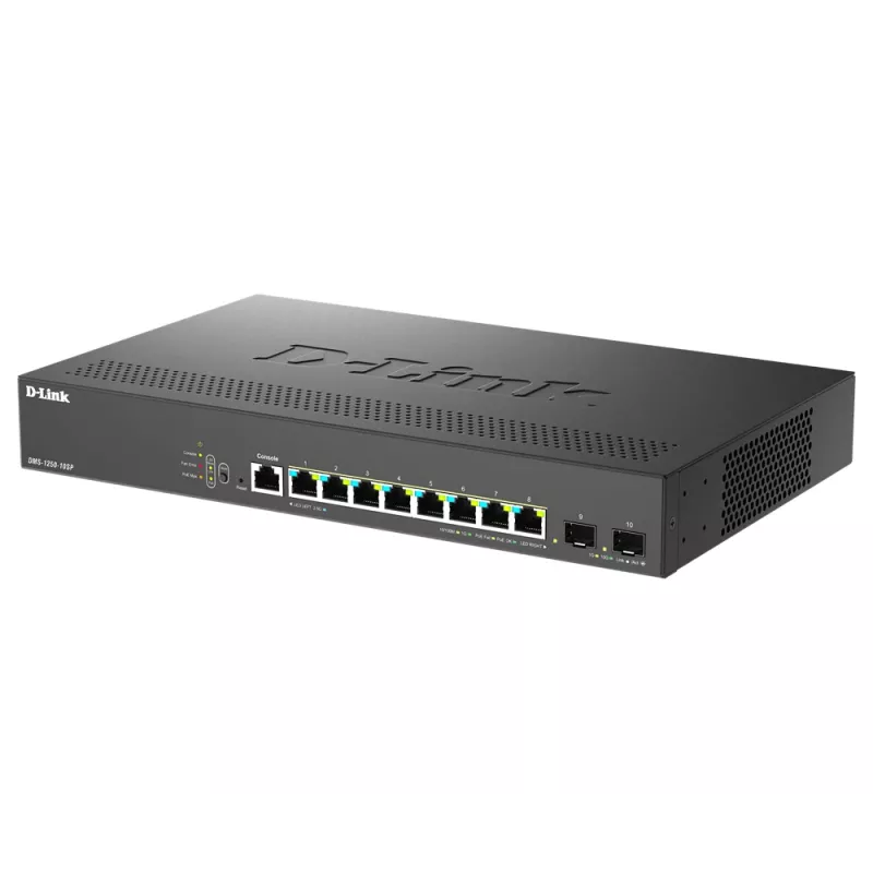 D-Link DMS-1250-10SP/E valdomas tinklo jungiklis 2.5G Ethernet (100/1000/2500) Power over Ethernet (PoE) juodas