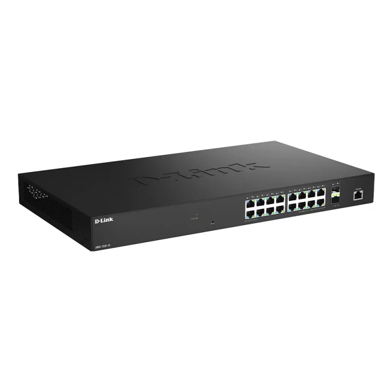 D-Link 18 prievadų 2.5G kelių gigabitų valdomas tinklo jungiklis su 2 x 10G SFP+ prievadais