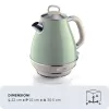 Ariete 2869 Vintage elektrinis virdulys, nerūdijantis plienas, 1,7 L, automatinis išsijungimas, 2000 W, vandeniui, arbatai ir žolelių gėrimams, pastelinė žalia