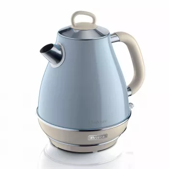 Ariete 2869 Vintage elektrinis virdulys, nerūdijantis plienas, 1,7 L, automatinis išsijungimas, 2000 W, vandeniui, arbatai ir žolelių gėrimams, pastelinė mėlyna
