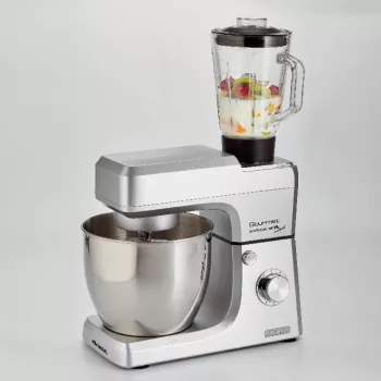 Ariete 1598 Gourmet Professional 7L Metal – Planetinis maišytuvas su blenderiu, nerūdijančio plieno dubuo 7 l, stiklinis ąsotis, 1200 W, 6 greičių