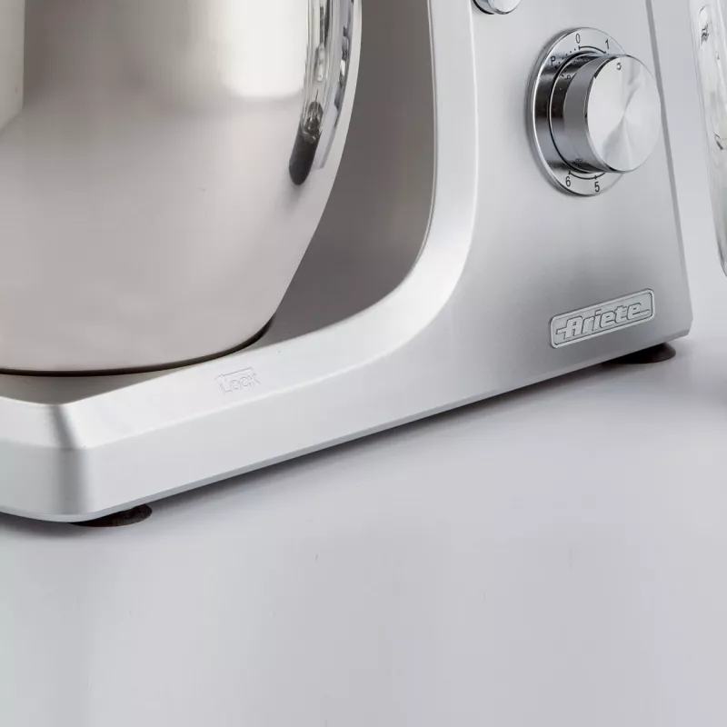 Ariete 1598 Gourmet Professional 7L Metal – Planetinis maišytuvas su blenderiu, nerūdijančio plieno dubuo 7 l, stiklinis ąsotis, 1200 W, 6 greičių