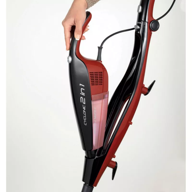 Ariete 2764 Evo 2 in 1 – belaidis elektrinis šluotinis dulkių siurblys su mini siurbliu – be maišelio, cikloninė technologija, HEPA filtras, 0,8 l