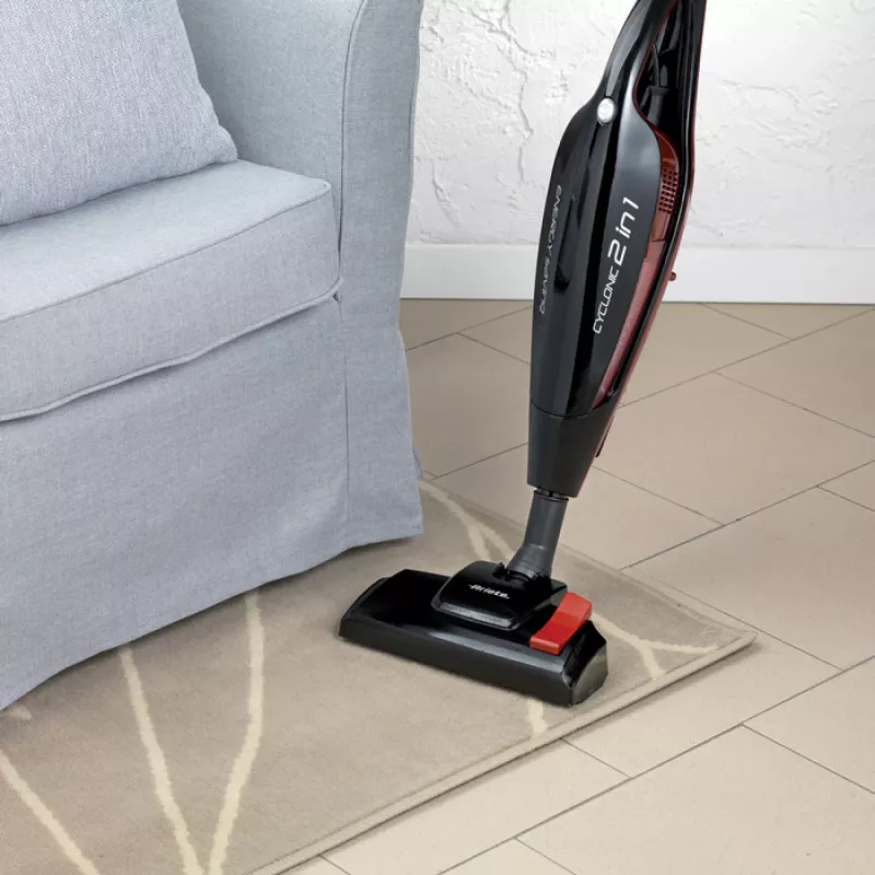 Ariete 2764 Evo 2 in 1 – belaidis elektrinis šluotinis dulkių siurblys su mini siurbliu – be maišelio, cikloninė technologija, HEPA filtras, 0,8 l
