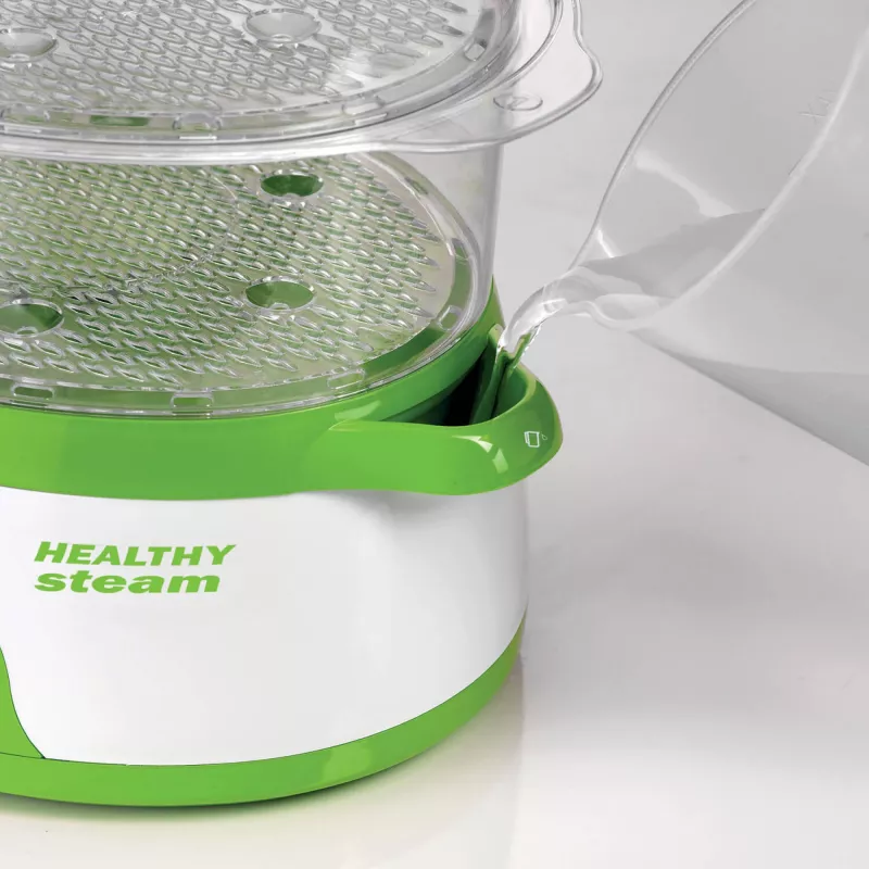 Ariete 911 Healthy Steam - Elektrinis garintuvas - 3 krepšeliai - Indas ryžiams - Laikmatis 60 min - 800 W - 9 l - Baltas ir žalias