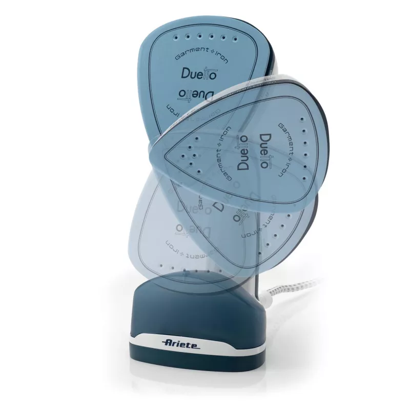 Ariete 6246 Duetto Garment Iron - Vertikalus ir horizontalus lygintuvas su nelimpančia keramine plokšte - 1000 W - Baltas ir mėlynas