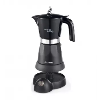 Ariete 1368 Moka Aroma, elektrinis mokos puodas, 4/6 puodelių, 480 W, automatinis išjungimas, palaiko 30 °C temperatūrą, juodas