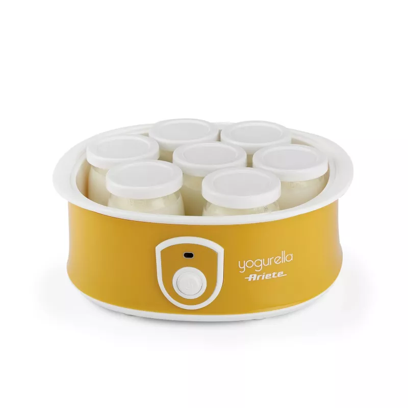 Ariete 617 Yogurella - Jogurto gaminimo aparatas - 7 stikliniai indeliai - 1,3 kg naminio jogurto - 20 W - Baltas ir geltonas