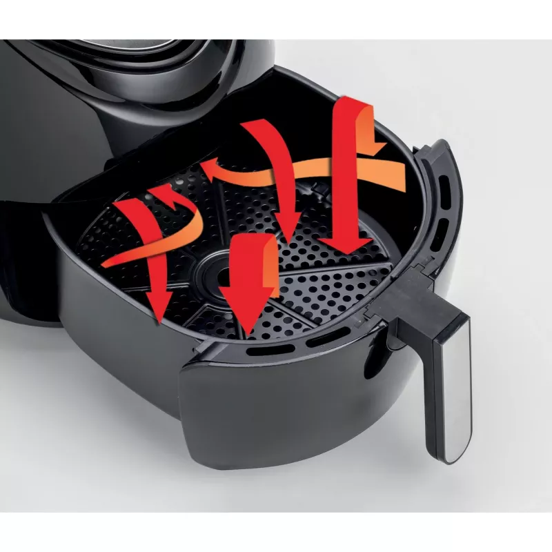 Ariete 4618 Airy Fryer XXL - Oro gruzdintuvė - Kepa 2,5 kg bulvyčių - 7 litrai - Gaminimas be aliejaus ir riebalų - 1800 W - Juoda
