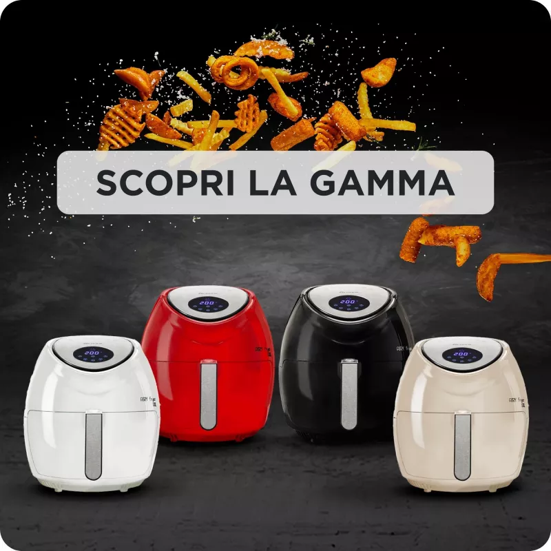 Ariete 4618 Airy Fryer XXL - Oro gruzdintuvė - Kepa 2,5 kg bulvyčių - 7 litrai - Gaminimas be aliejaus ir riebalų - 1800 W - Juoda