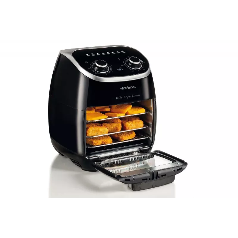 Ariete 4619 Airy Fryer Oranžinė – oro gruzdintuvė ir elektrinė orkaitė su rotiseriu, besisukančiu krepšiu, džiovintuvu, 2000 W, 11 L, plieninė