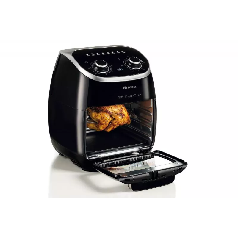 Ariete 4619 Airy Fryer Oranžinė – oro gruzdintuvė ir elektrinė orkaitė su rotiseriu, besisukančiu krepšiu, džiovintuvu, 2000 W, 11 L, plieninė