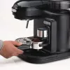 Ariete 1318 Moderna Espreso aparatas su integruotu kavos malūnėliu, kavos pupelėms ir maltai kavai, pieno putoklis kapučino gamybai, 1 ir 2 puodelių filtras, 1080 W, 800 ml, juodas