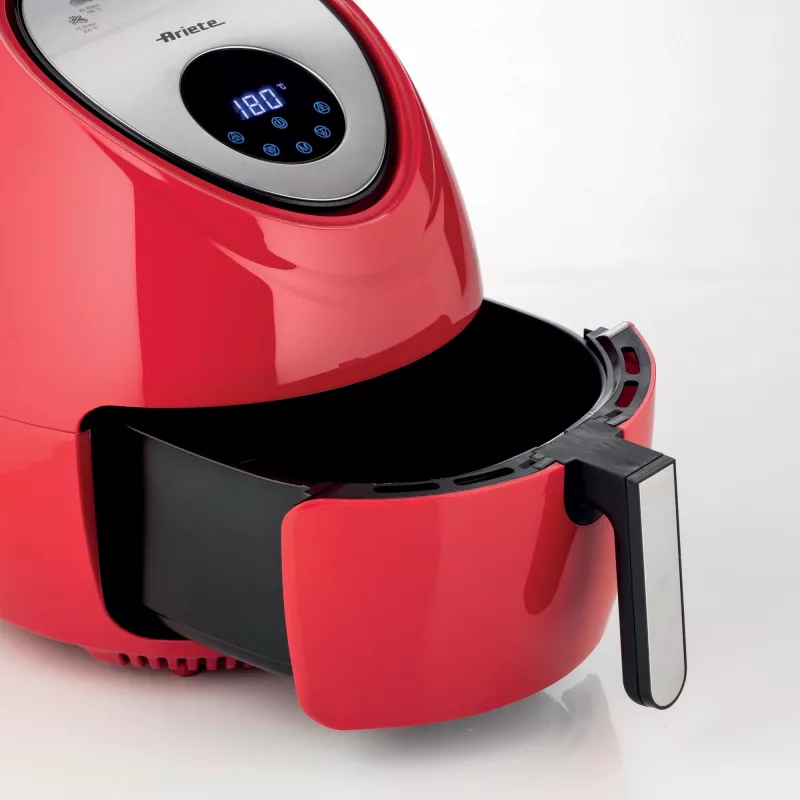 Ariete 4618 Airy Fryer XXL - Oro gruzdintuvė - Kepa 2,5 kg bulvyčių - 7 litrai - Gaminimas be aliejaus ir riebalų - 1800 W - Raudona