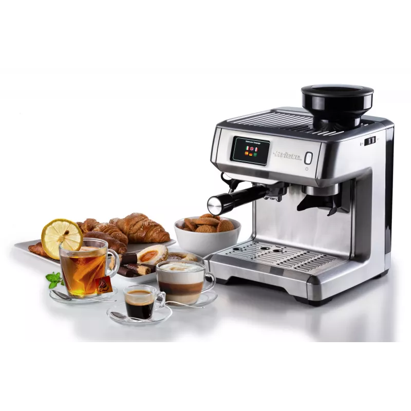 Ariete 1312 Espresso kavos aparatas, 2 L, kavos pupelėms, įmontuotas malūnėlis, 1600 W, sidabrinis