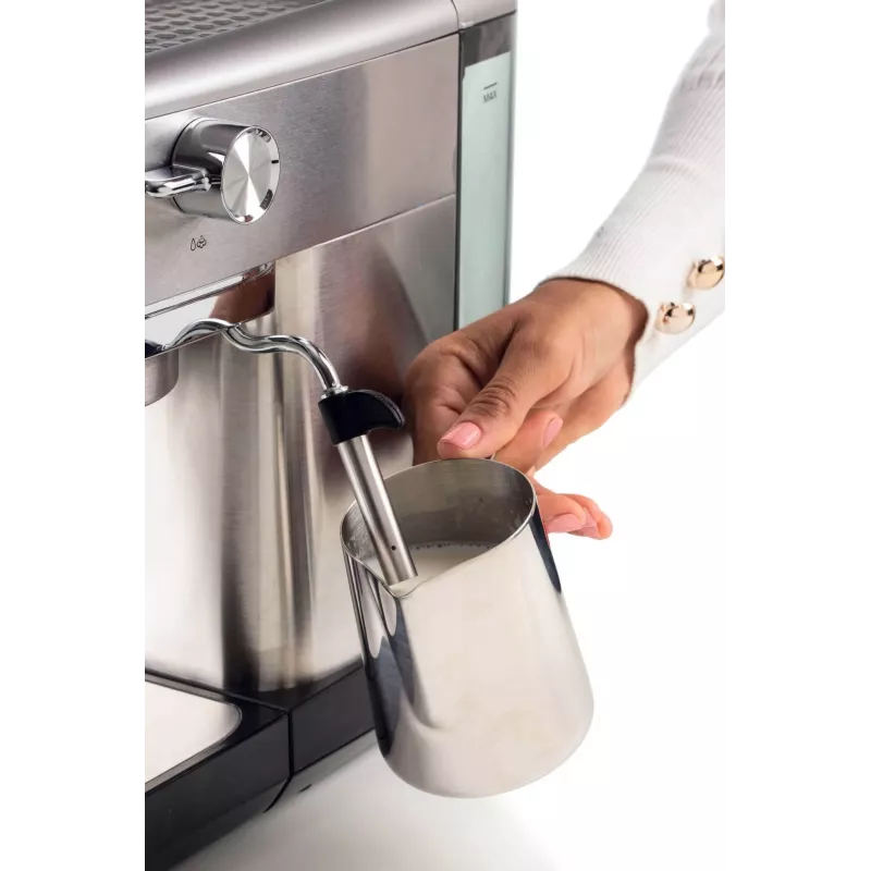 Ariete 1380 Metal kavos aparatas, tinka maltai kavai ir ESE kapsulėms, 1300 W, 1,1 L talpa, 15 barų slėgis, ½ puodelio filtras, Cappuccino įrenginys, sidabrinis