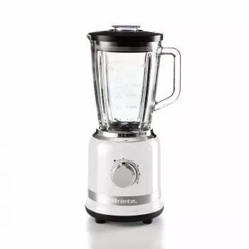 Ariete Moderna Baltas Blenderis su stikliniu indu, Stalo blenderis, 1.5 L, Pulse funkcija, Ledų smulkinimas, 1000 W, Baltas