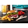 Ariete 205 Hamburger Maker Party Time, mėgėjiškas mėsainių kepimo aparatas, 1200 W, dvigubos nelimpančios plokštės, 2 skyriai, lengvai valomas, mėlynas
