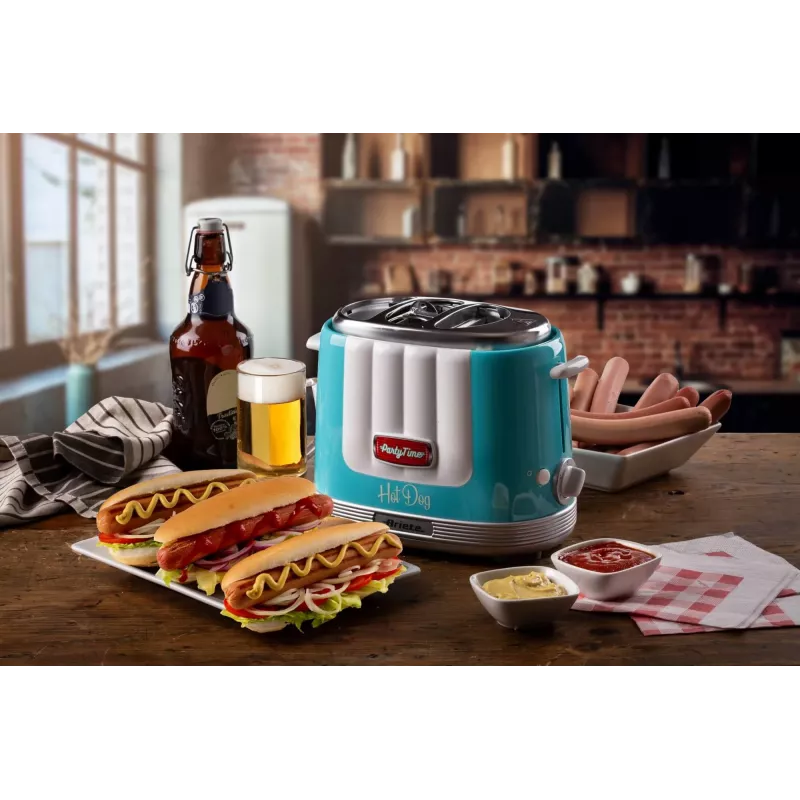 Ariete 206 Hot Dog Maker Party Time, 650 W, mėlyna, dešrainių kepimo aparatas, šviesiai mėlyna, 2 vnt., 650 W, 160 mm, 270 mm