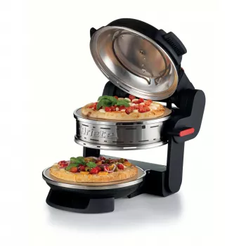 Ariete 927 Pizzeria dviguba pica orkaitė, 2 picos per 4 minutes, 2300 W, 2 ugniai atsparūs akmenys, 2 termostatai, skersmuo 32 cm, 5 kepimo lygiai, 2 nerūdijančio plieno mentelės, Raudona