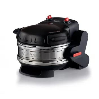 Ariete 927 Pizzeria dviguba pica orkaitė, 2 picos per 4 minutes, 2300 W, 2 ugniai atsparūs akmenys, 2 termostatai, skersmuo 32 cm, 5 kepimo lygiai, 2 nerūdijančio plieno mentelės, Raudona