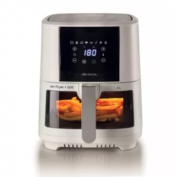 Ariete 4626 Oro gruzdintuvė Airy Fryer 6L, 1300 W, 6 L talpa, 2,5 kg kepimo talpa, 8 išankstinių programų, temperatūra iki 200°, permatomas krepšelis, juoda