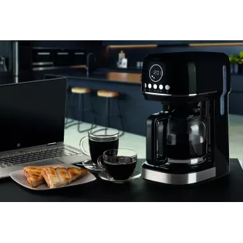 Ariete 1396 Moderna kavos virimo aparatas su filtru, amerikietiška kava, 15 puodelių talpa, šildomas pagrindas, LCD ekranas, nuimami ir plaunami filtrai, juoda