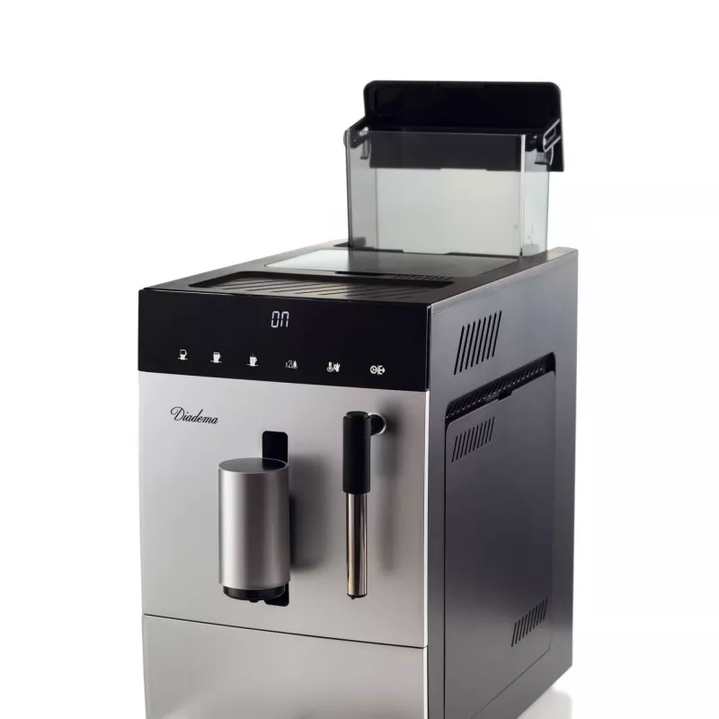 Ariete 1452 Diadema automatinis kavos aparatas, 1350 W, 19 barų slėgis, kavai, americano ir karštam vandeniui, kapučino įtaisas, LED ekranas, reguliuojamas dozatorius, sidabrinis