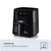 Ariete 4633, Oro gruzdintuvė 4L, 1400W, Talpa 4L, 9 programų, Shake ir Grill funkcijos, Temperatūra iki 200°C, Juoda