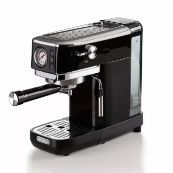 Ariete 1381 kavos aparatas su manometru, tinka maltai kavai ir ESE kapsulėms, 1300 W, 1,1 L talpa, 15 barų slėgis, ½ puodelio filtras, kapučino įtaisas, juodas