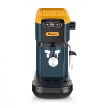Ariete 1399 Espresso kavos aparatas, maltai kavai ir ESE kapsulėms, 1300 W, 1,1 L talpa, 15 barų slėgis, 1, 2 puodelių ir ESE kapsulių filtras, Cappuccino, Geltona