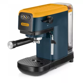 Ariete 1399 Espresso kavos aparatas, maltai kavai ir ESE kapsulėms, 1300 W, 1,1 L talpa, 15 barų slėgis, 1, 2 puodelių ir ESE kapsulių filtras, Cappuccino, Geltona