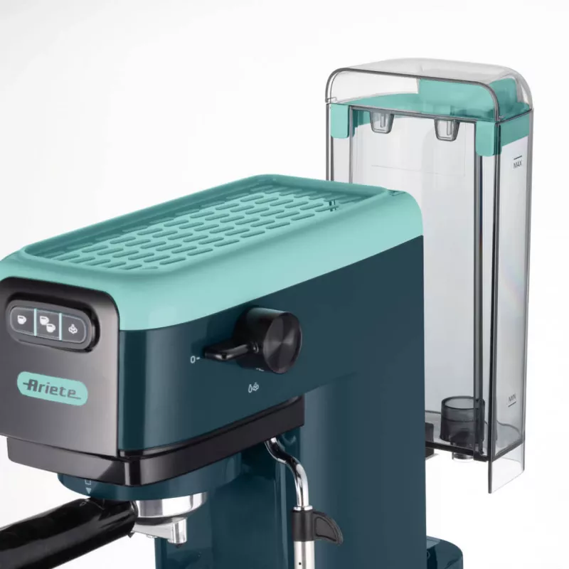 Ariete 1399 Espresso kavos aparatas, maltai kavai ir ESE kapsulėms, 1300 W, 1,1 L talpa, 15 barų slėgis, 1, 2 puodelių ir ESE kapsulių filtras, Cappuccino, Žalias