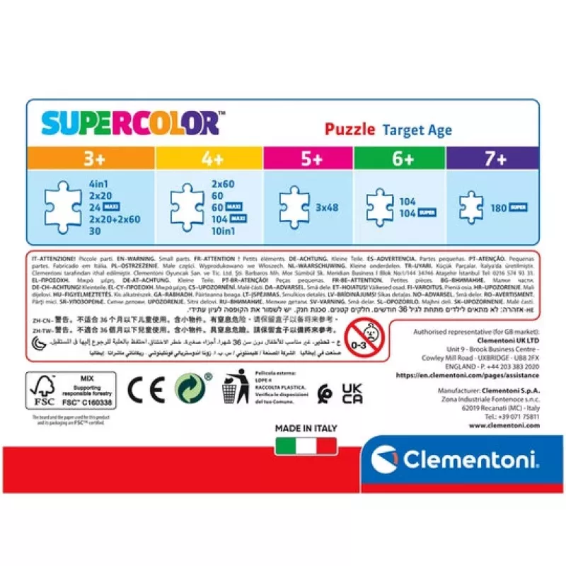 Clementoni Supercolor Disney Princess dėlionė 30 dalių animaciniai