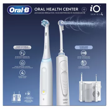 Oral-B iO4 & OxyJet burnos priežiūros centras, baltas
