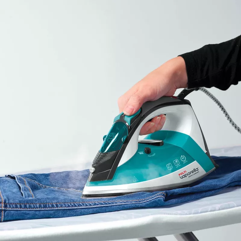 Polti Vaporella Quick & Comfort QC120 lygintuvas su garais, nerūdijančio plieno padas, 2200 W, juoda, turkio, balta
