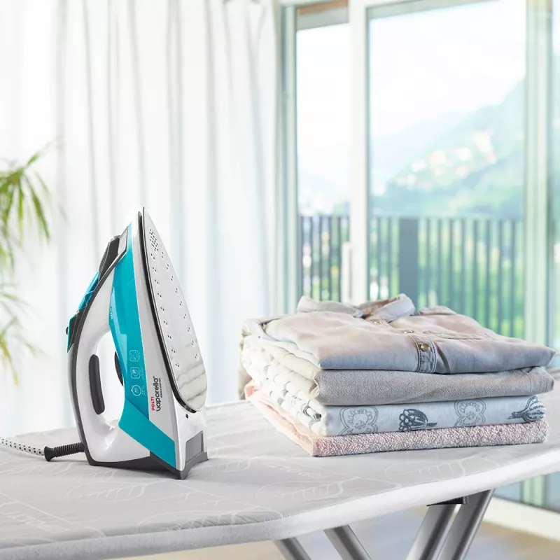 Polti Vaporella Quick & Comfort QC120 lygintuvas su garais, nerūdijančio plieno padas, 2200 W, juoda, turkio, balta