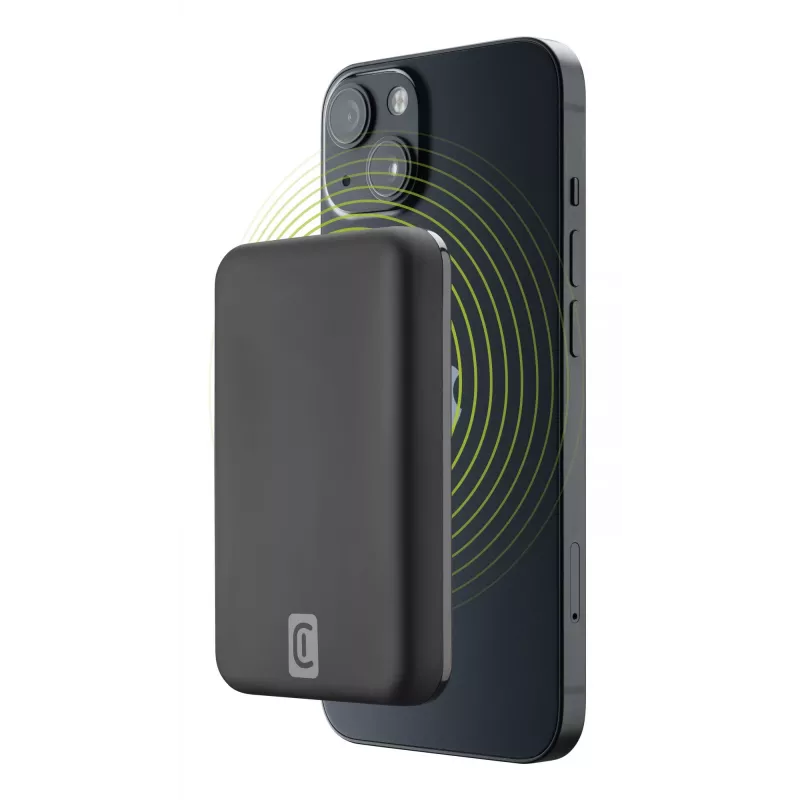 Cellularline MAG 5000 belaidis power bank, 5000 mAh, juodas