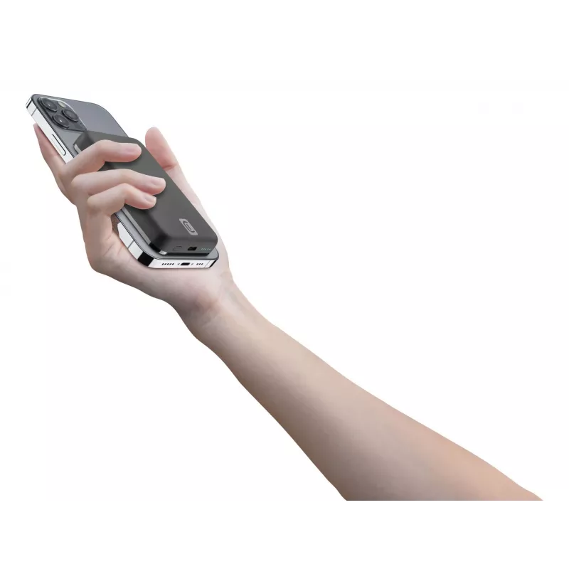 Cellularline MAG 5000 belaidis power bank, 5000 mAh, juodas