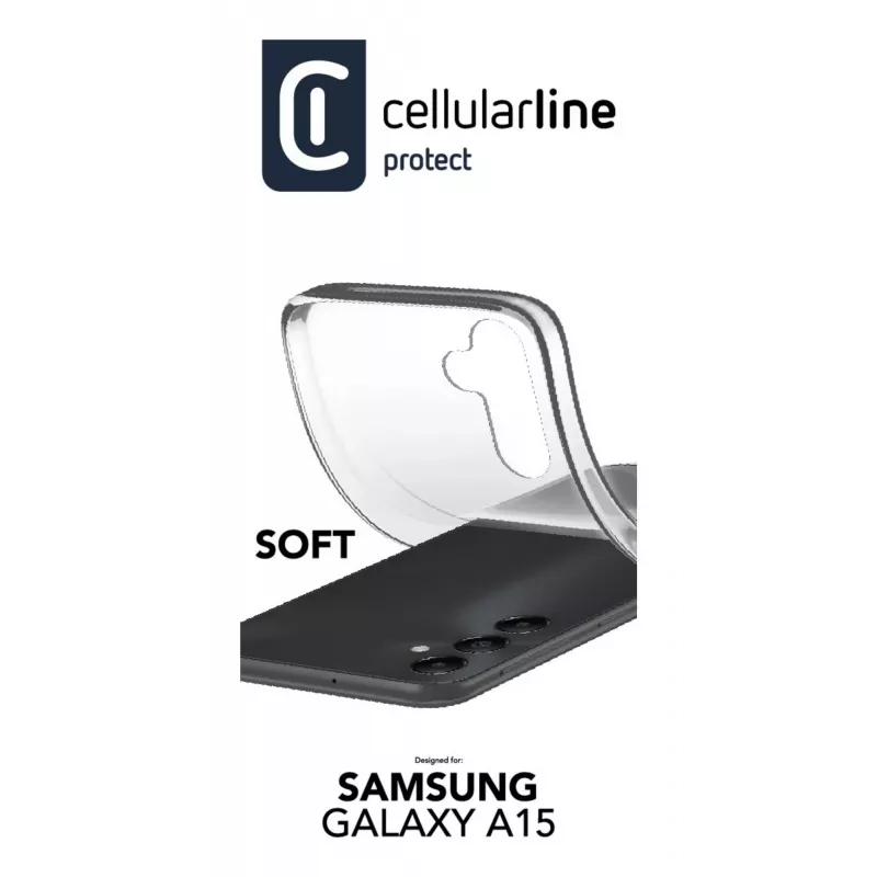 Cellularline Soft - Dėklas Samsung Galaxy A15 5G, minkštas guminis, permatomas, 16,5 cm (6,5 inch)