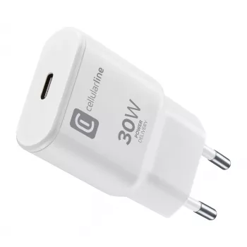 Cellularline GAN sieninis įkroviklis USB-C 30W PD su GaN technologija