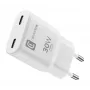 Cellularline GAN sieninis įkroviklis 2xUSB-C 30W PD su GaN technologija
