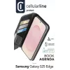 Cellularline Book Agenda dėklas Galaxy S25 Edge su magnetiniu užsegimu, odos efektas