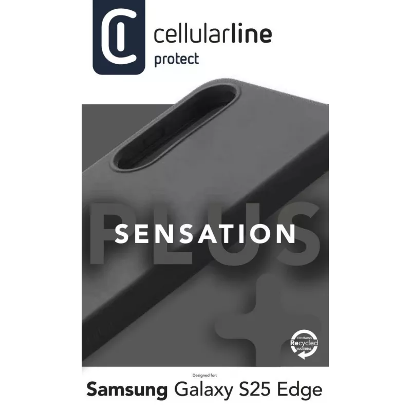 Cellularline Sensation+ - „Galaxy S25 Edge“ minkšto prisilietimo silikoninis dėklas