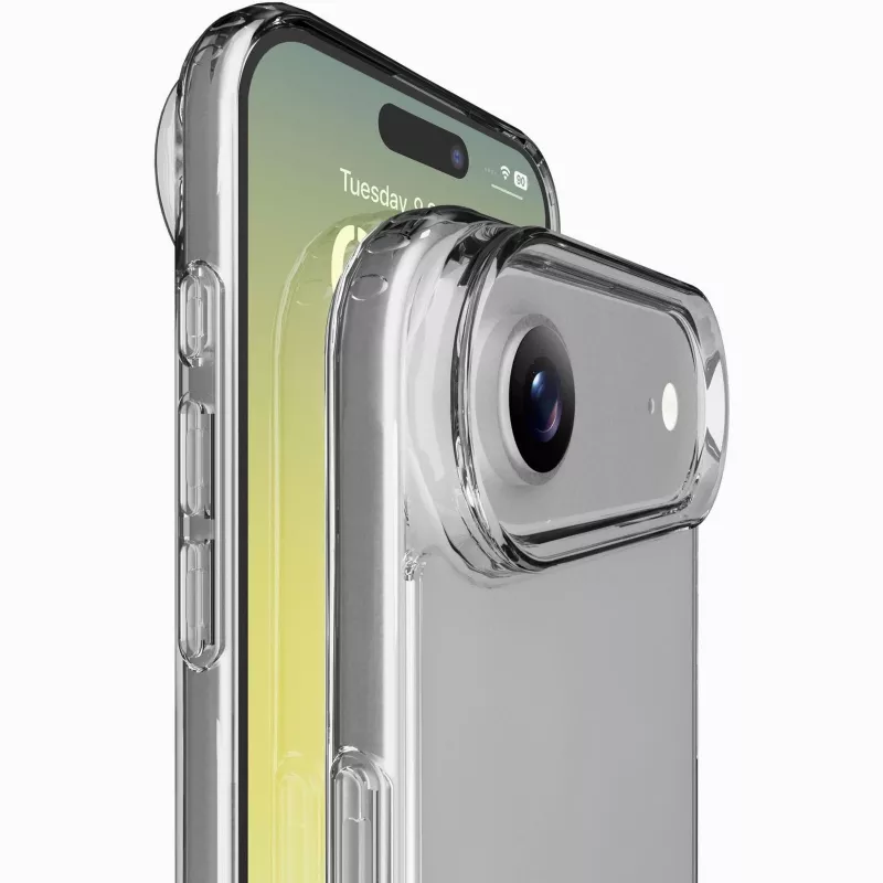 Cellularline Clear Protect – kietas iPhone dėklas su guminiais kraštais