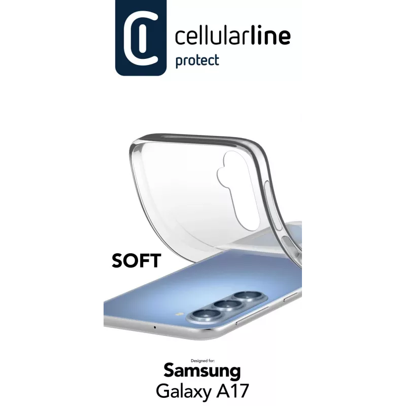 Cellularline Soft - Minkštas guminis dėklas Samsung Galaxy A17, skaidrus